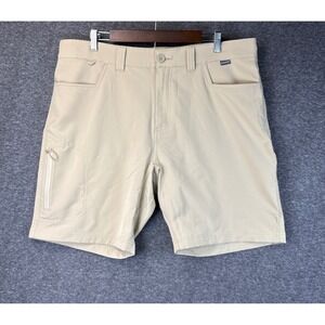 Simms Fishing Shorts Mens Size 38 Tan Khaki Quick Dry Performance Cargo 9 Inseam